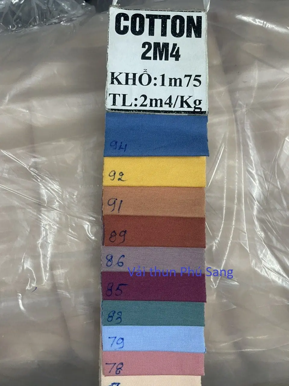 Vải thun cotton dày 2m4