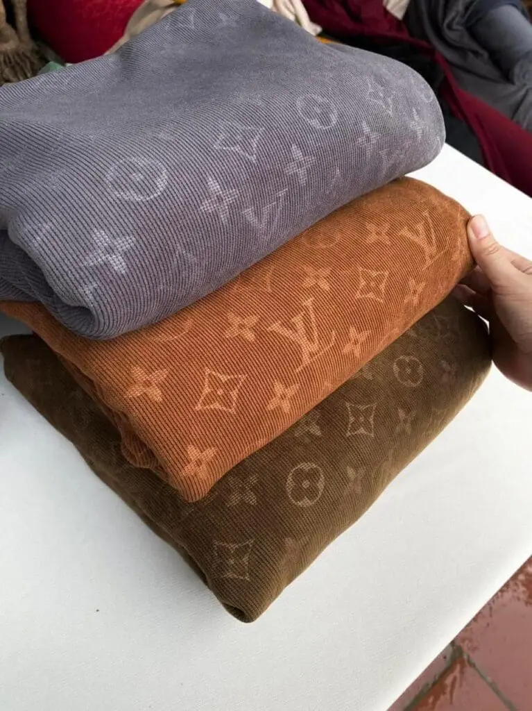 Vải thun tăm họa tiết