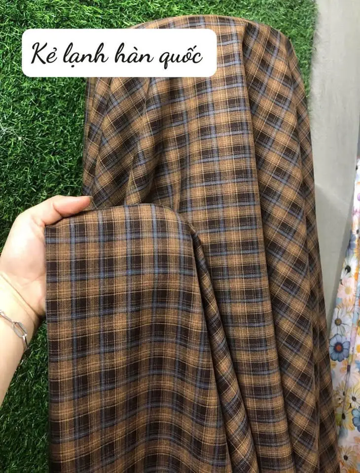 Vải kẻ lạnh hàn quốc 