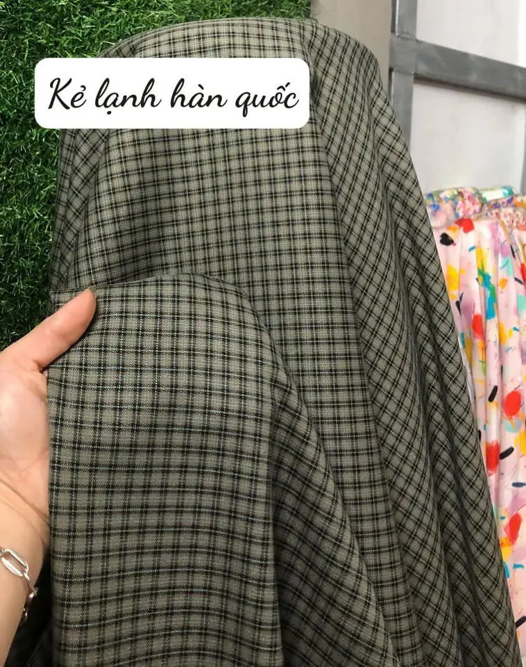 Vải kẻ lạnh Hàn quốc