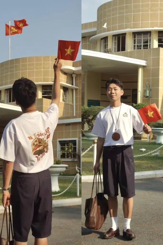Áo Phông Hot - Chất Vải Thun In Tiêu Ngữ "Độc Lập - Tự Do - Hạnh Phúc" 3 Áo Phông chất vải thun