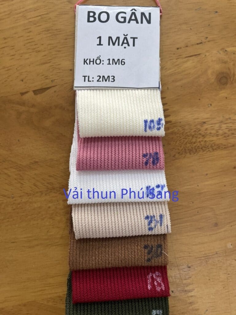 VẢi thun bo gân 1 mặt