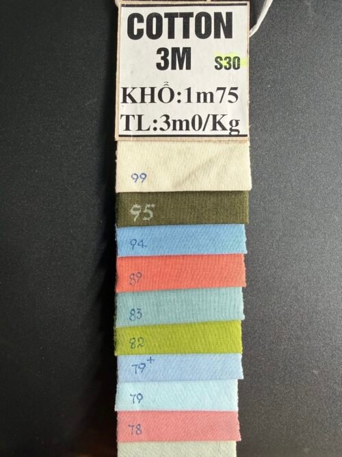 Vải sợi Cotton 30, 36, 40 là gì ? 2 Vải thun cotton