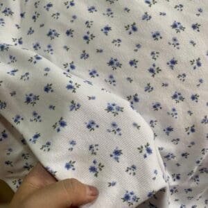 Vải thun rib in hoạ tiết