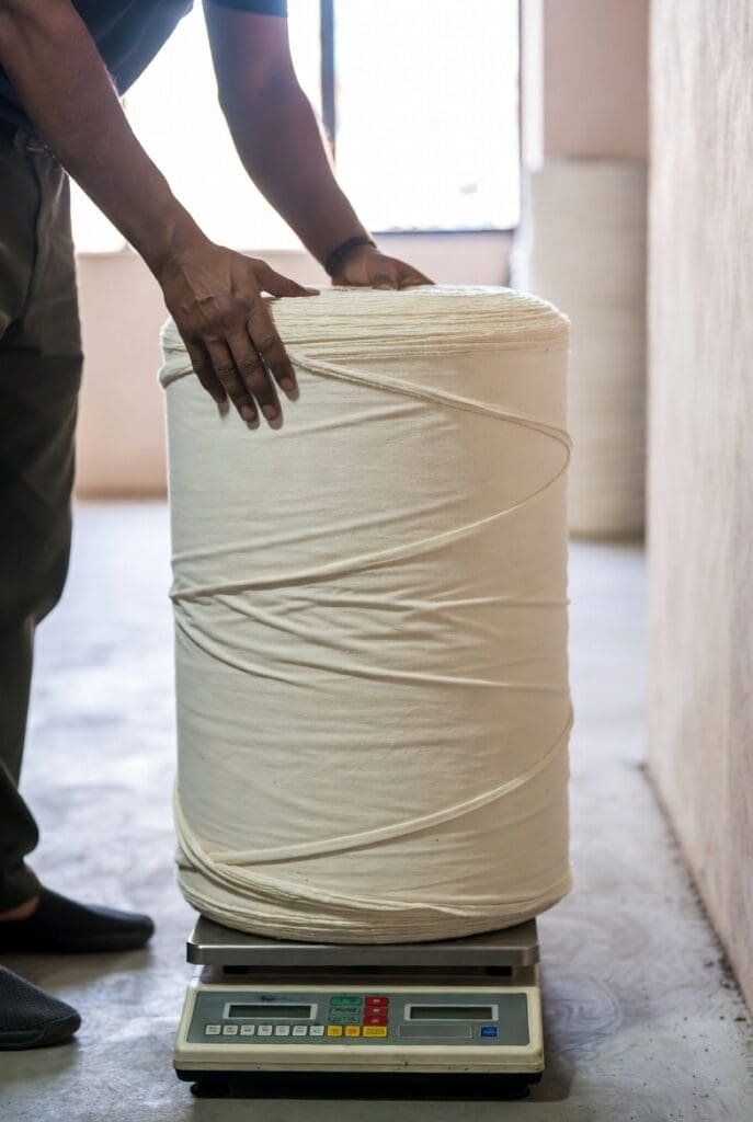 cân cuộn vải thun